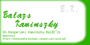 balazs kaminszky business card